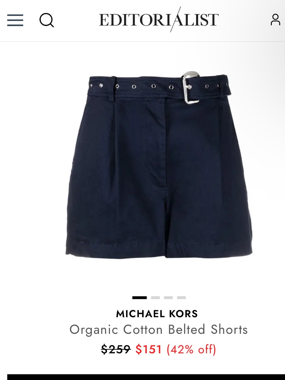 MICHAEL Micheal Kors Denim Belted Shorts Size 6